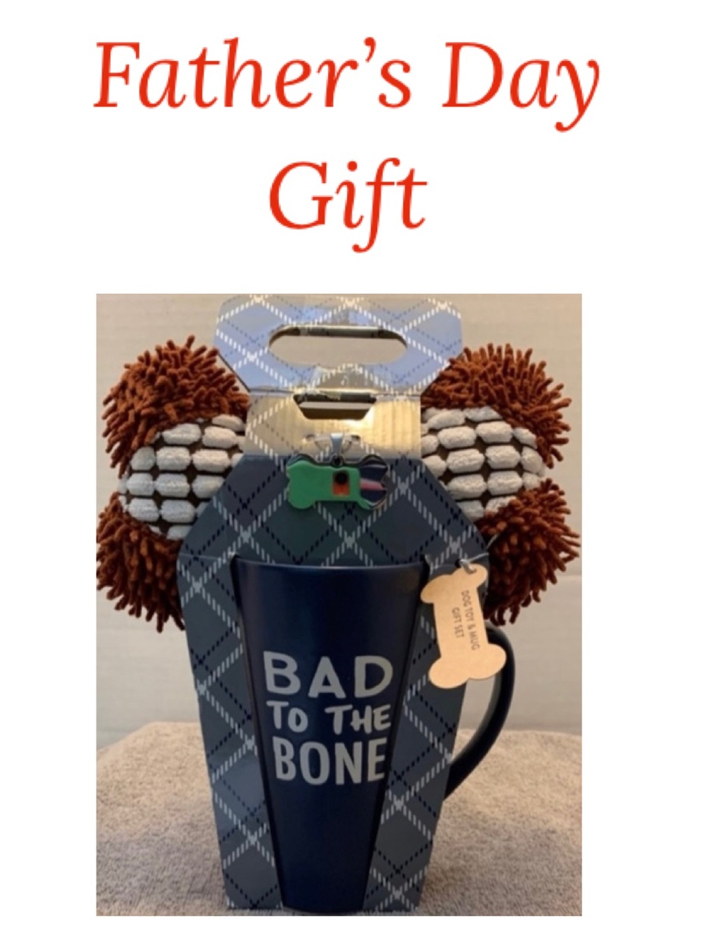 🇺🇸 BAD TO THE BONE Gift Mug & Dog Toy NWT